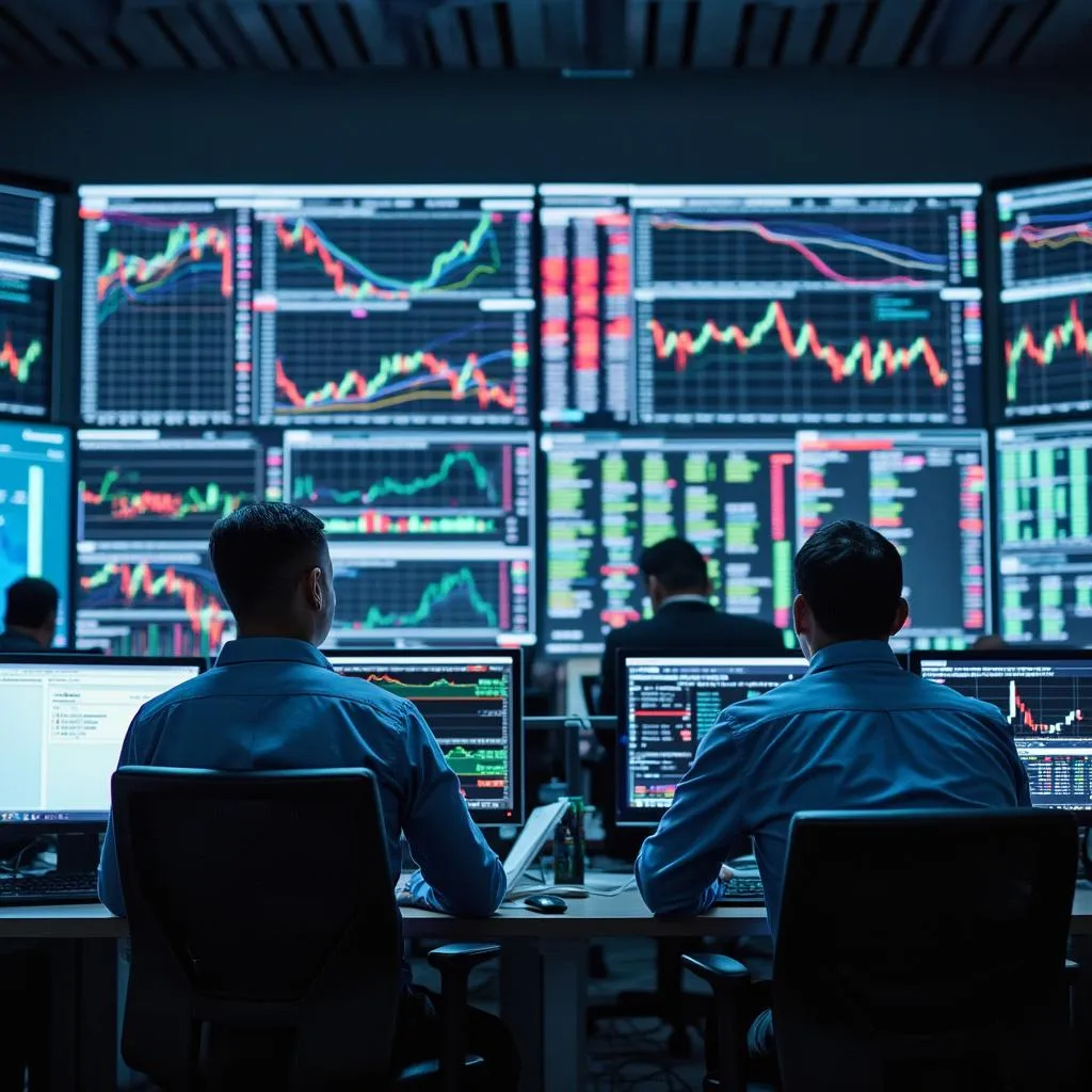 Vista de la sala de operaciones financieras